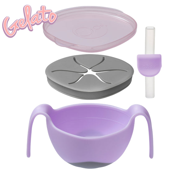 b.box 3 in 1 Bowl and Straw - Gelato Purple - Boysenberry