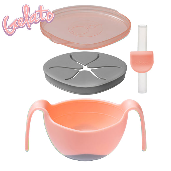 b.box 3 in 1 Bowl and Straw - Gelato Pink - Tutti Frutti