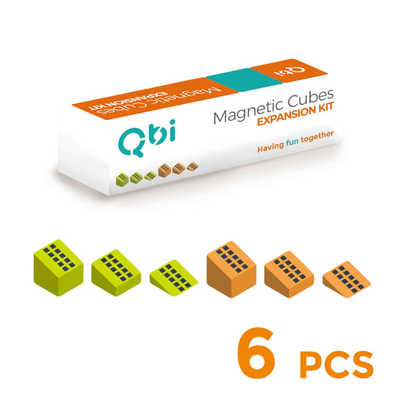 QbiToy Magnetic Cubes - Expansion Kit - 2 Slopes (6 pcs) - STEM Toys